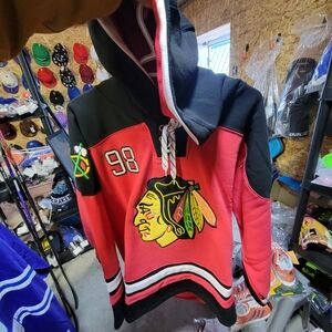 Connor Bedard Thick Jerseys Hoodie Black and Red Hooded Hockey Jersey
